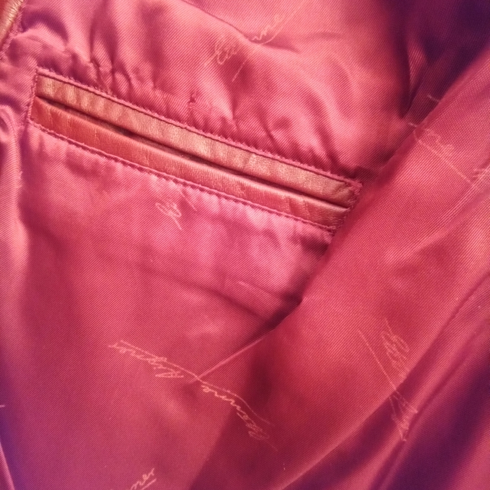 Etienne Aigner Vintage Burgandy Leather, Fully Lined, Women's Coat - Picture 7 of 10